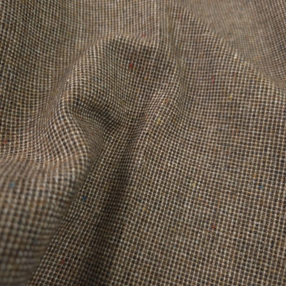 Gargini Pants Mens 36x30 Brown Flecked Wool Tweed Check Pleated Dress Trousers